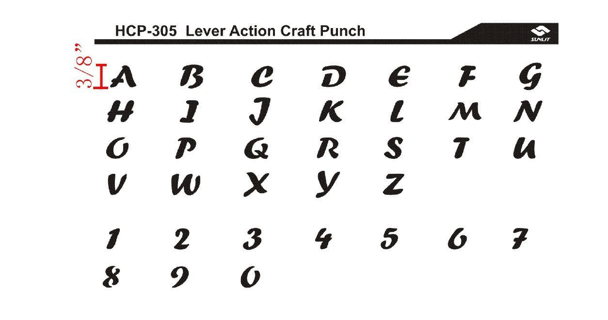 Bira Craft HCP-305 Bira Cassette Craft Punch Alphabet+Number Set